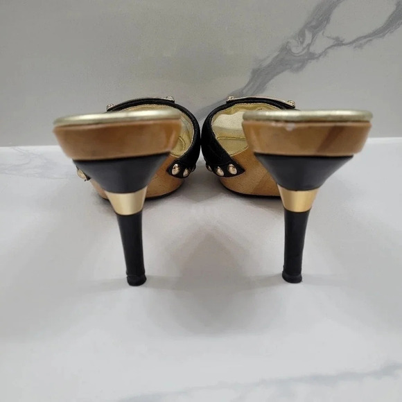 Marciano Gold Accent Quilted Mules - Picture 11 of 13